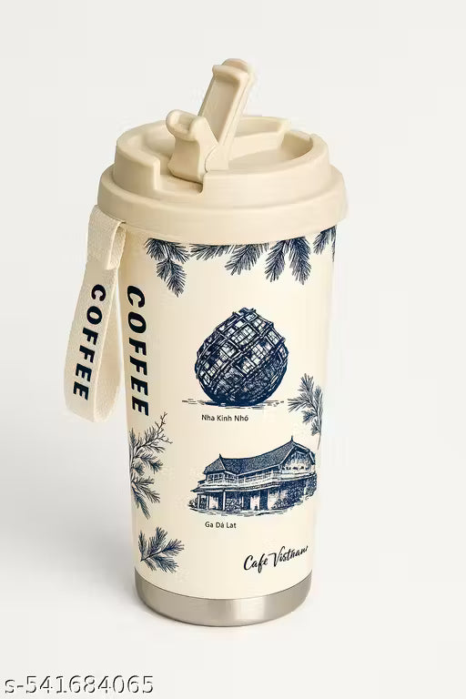 Tumbler, Flask for Tea Coffee, Insulated Coffee Mug, Coffee Tumbler, Double Wall Vacuum Insulated Mug, Coffee Mug with Leakproof Lid(Pack of 1) (White)(550ml)